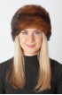 Dark brown polecat fur hat